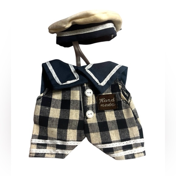 Labubu Other - New! Labubu 2 Piece Plaid Navy Sailor Outfit fits most 17cm Labubus